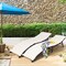 Costway 2PCS Patio Rattan Folding Lounge Chair Stackable Double Sided Cushion Outdoor Red